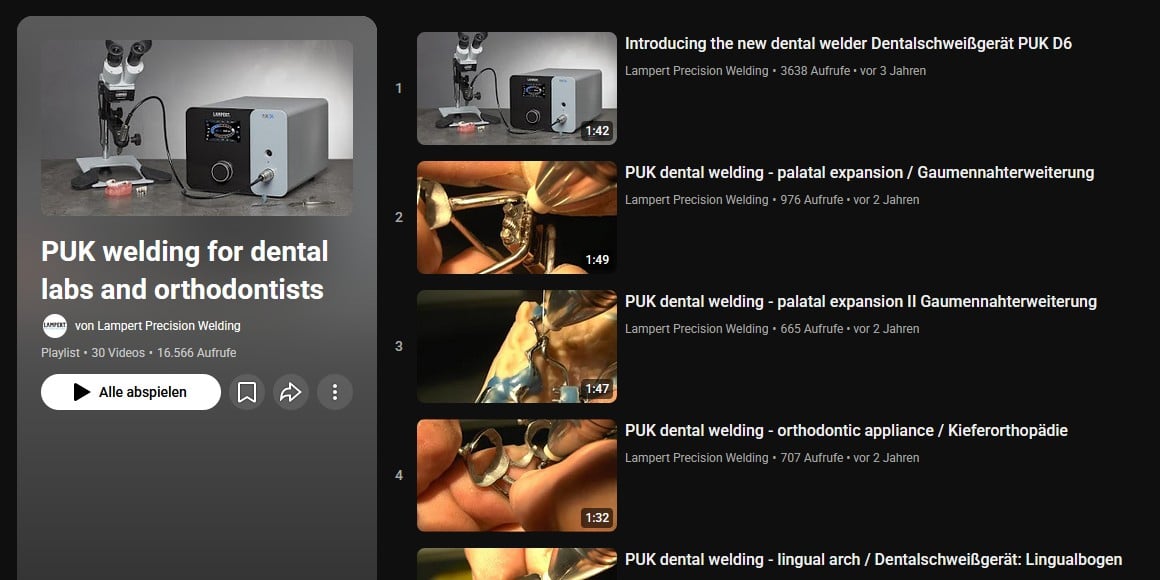 Überblick Dentalanwendungsvideos